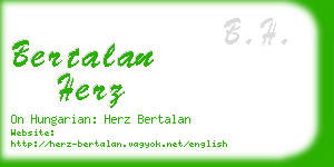 bertalan herz business card